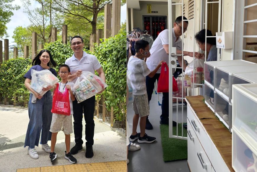 Volvo Car Singapore delivering food packs